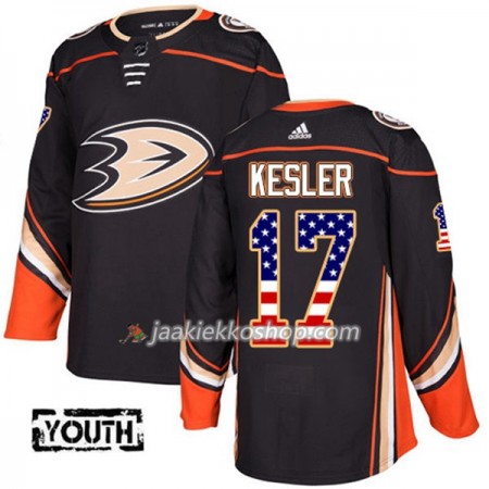 Lapsille NHL Anaheim Ducks Pelipaita Ryan Kesler 17 Adidas 2017-2018 Musta USA Flag Fashion Authentic